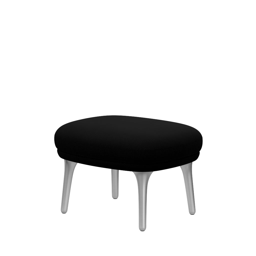Fri Hocker mit Aluminiumgestell von Fritz Hansen - Hallingdal - 190 Schwarz - Jacobsen Plus