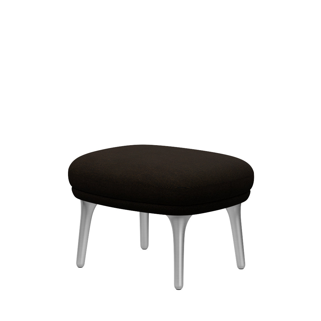 Fri Hocker mit Aluminiumgestell von Fritz Hansen - Hallingdal - 370 Schwarz/Braun - Jacobsen Plus