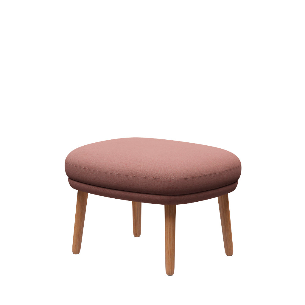 Fri Skammel m. stel i eg fra Fritz Hansen - Christianshavn - 1131 Orange/Red - Jacobsen Plus