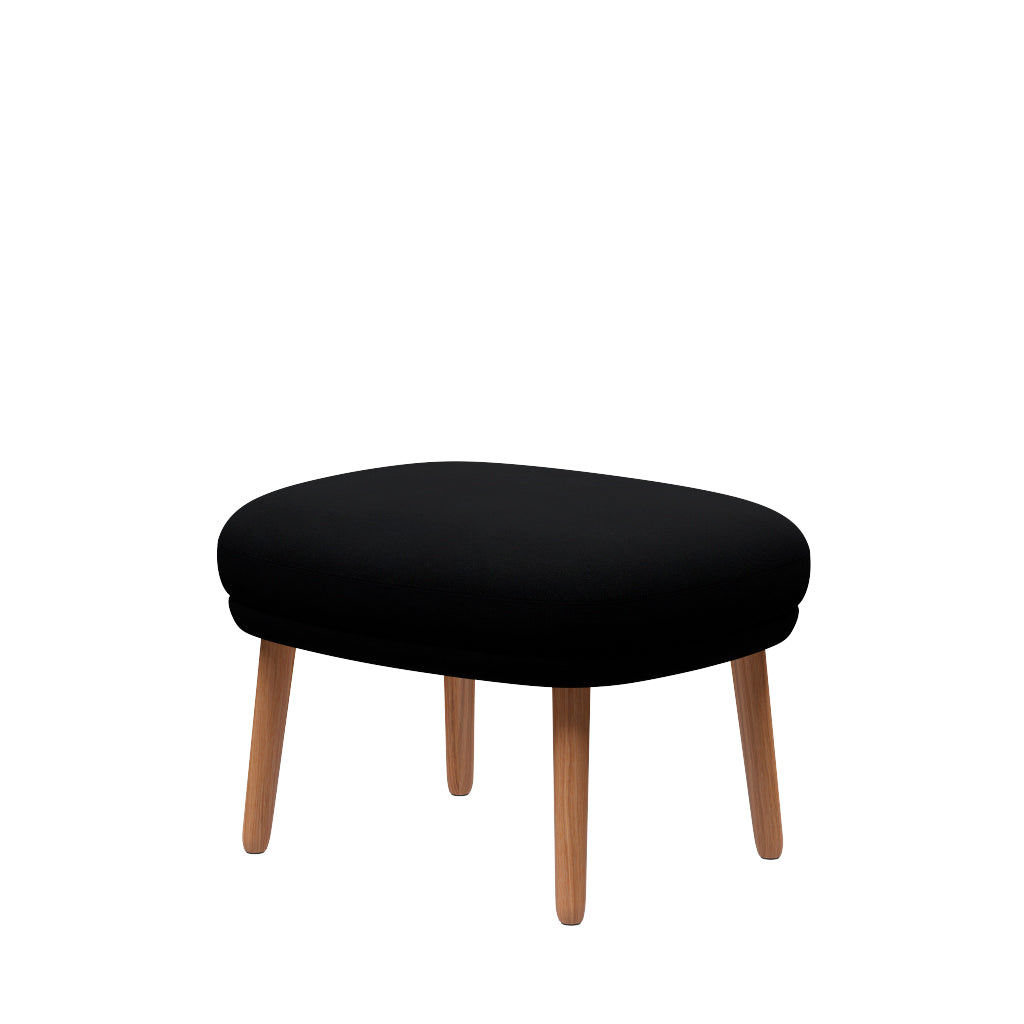 Fri Skammel m. stel i eg fra Fritz Hansen - Christianshavn - 1175 Black Uni - Jacobsen Plus