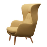 Ro Lænestol m. stel i eg fra Fritz Hansen - Christianshavn - 1110 Yellow - Jacobsen Plus