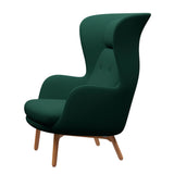 Ro Lænestol m. stel i eg fra Fritz Hansen - Christianshavn - 1160 Dark Green Uni - Jacobsen Plus