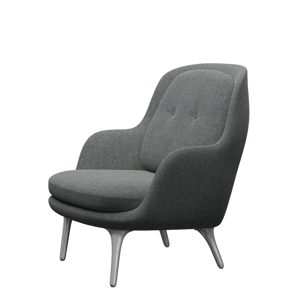 Fri Sessel fra Fritz Hansen - Hallingdal - 166 Weiß Schwarz - Jacobsen Plus