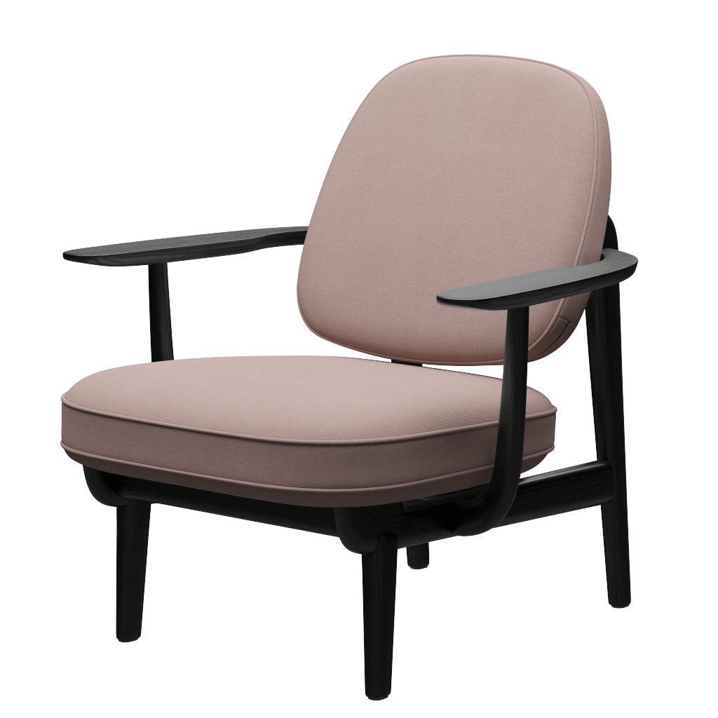 Fred Sessel, schwarzfarbene Esche von Fritz Hansen - LIGHT RED UNI (1130) - Jacobsen Plus