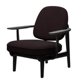 Fred Sessel, schwarzfarbene Esche von Fritz Hansen - DUNKELROT (1142) - Jacobsen Plus