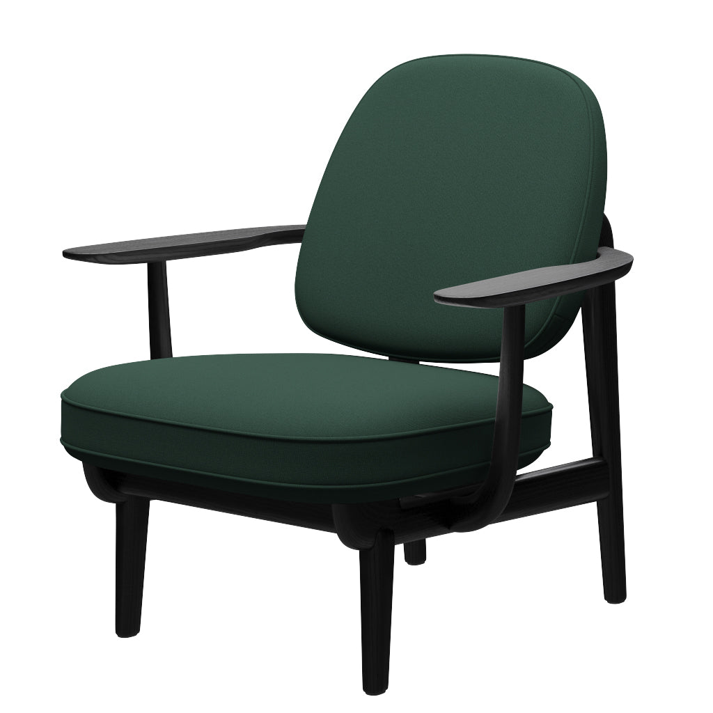 Fred Sessel, schwarzfarbene Esche von Fritz Hansen - DARK GREEN UNI (1160) - Jacobsen Plus