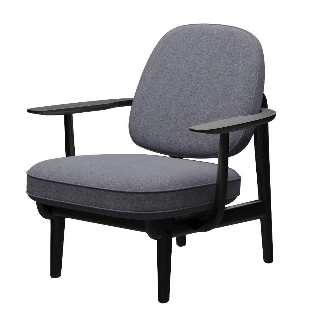 Fred Sessel, schwarzfarbene Esche von Fritz Hansen - LIGHT GREY (1171) - Jacobsen Plus