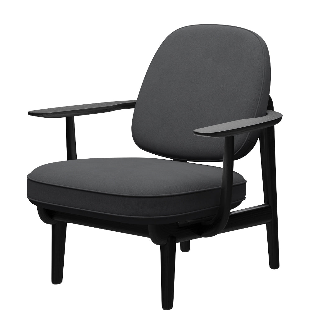 Fred Sessel, schwarzfarbene Esche von Fritz Hansen - GREY UNI (1172) - Jacobsen Plus