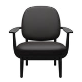 Fred Sessel, schwarzfarbene Esche von Fritz Hansen - Aura Leder - Schwarzbraun - Jacobsen Plus