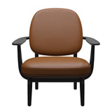 Fred Sessel, schwarzfarbene Esche von Fritz Hansen - Aura Leder - Nussbaum - Jacobsen Plus