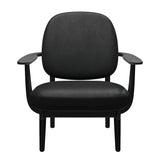Fred Sessel, schwarzfarbene Esche von Fritz Hansen - Grace Leder - Schwarz - Jacobsen Plus