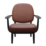 Fred Sessel, schwarzfarbene Esche von Fritz Hansen - Grace Leder - Chestnut - Jacobsen Plus