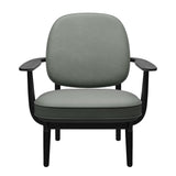 Fred Sessel, schwarzfarbene Esche von Fritz Hansen - Grace Leder - Concrete Grey - Jacobsen Plus