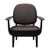 Fred Sessel, schwarzfarbene Esche von Fritz Hansen - Grace Leder - Dunkelbraun - Jacobsen Plus
