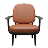 Fred Sessel, schwarzfarbene Esche von Fritz Hansen - Grace Leder - Walnuss - Jacobsen Plus