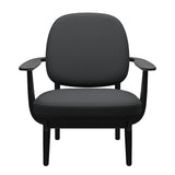 Fred Sessel, schwarzfarbene Esche von Fritz Hansen - Haze Leder - Anthracite - Jacobsen Plus