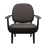 Fred Sessel, schwarzfarbene Esche von Fritz Hansen - Haze Leder - Dunkelbraun - Jacobsen Plus