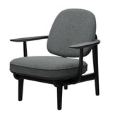 Fred Sessel, schwarzfarbene Esche von Fritz Hansen - Hallingdal - 126 Weiß/Braun - Jacobsen Plus