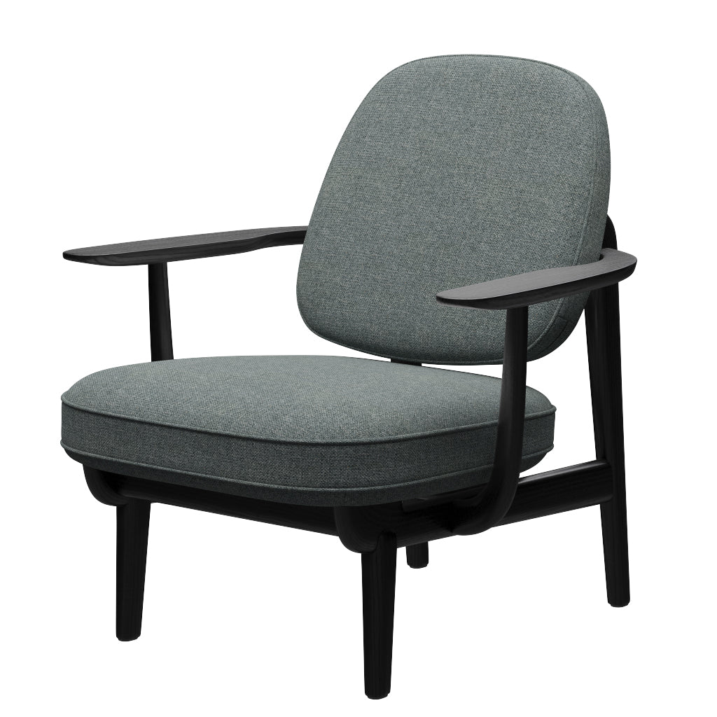 Fred Sessel, schwarzfarbene Esche von Fritz Hansen - Hallingdal - 130 Grau - Jacobsen Plus
