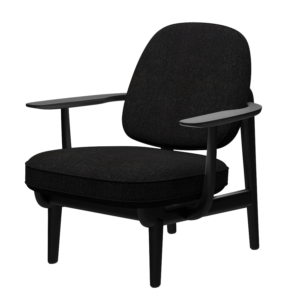 Fred Sessel, schwarzfarbene Esche von Fritz Hansen - Hallingdal - 180 Anthrazit - Jacobsen Plus