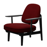Fred Sessel, schwarzfarbene Esche von Fritz Hansen - Hallingdal - 687 Dunkelrot - Jacobsen Plus