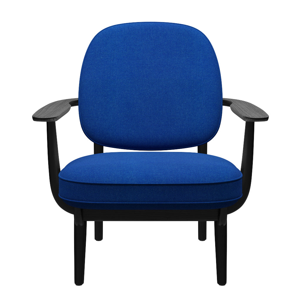 Fred Sessel, schwarzfarbene Esche von Fritz Hansen - Hallingdal - 733 Korallenblau - Jacobsen Plus