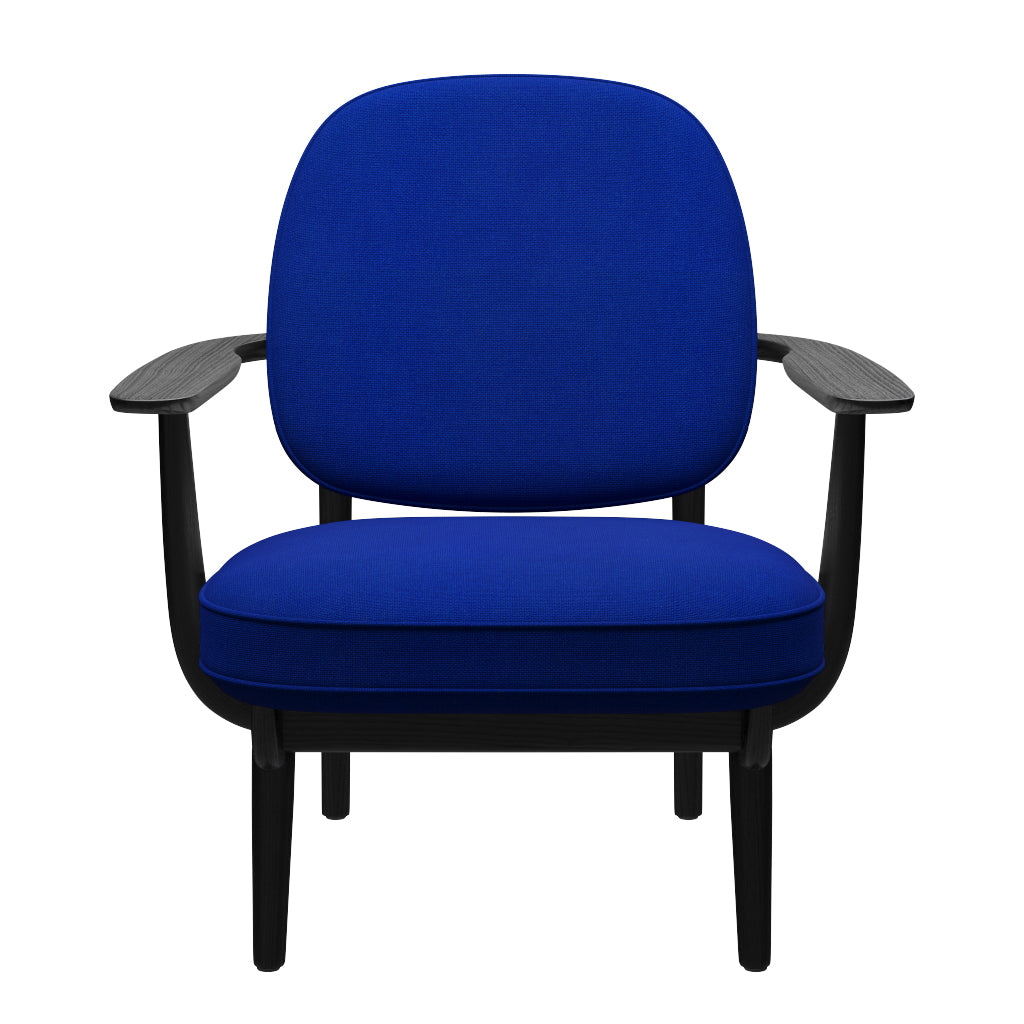 Fred Sessel, schwarzfarbene Esche von Fritz Hansen - Hallingdal - 750 Blau - Jacobsen Plus