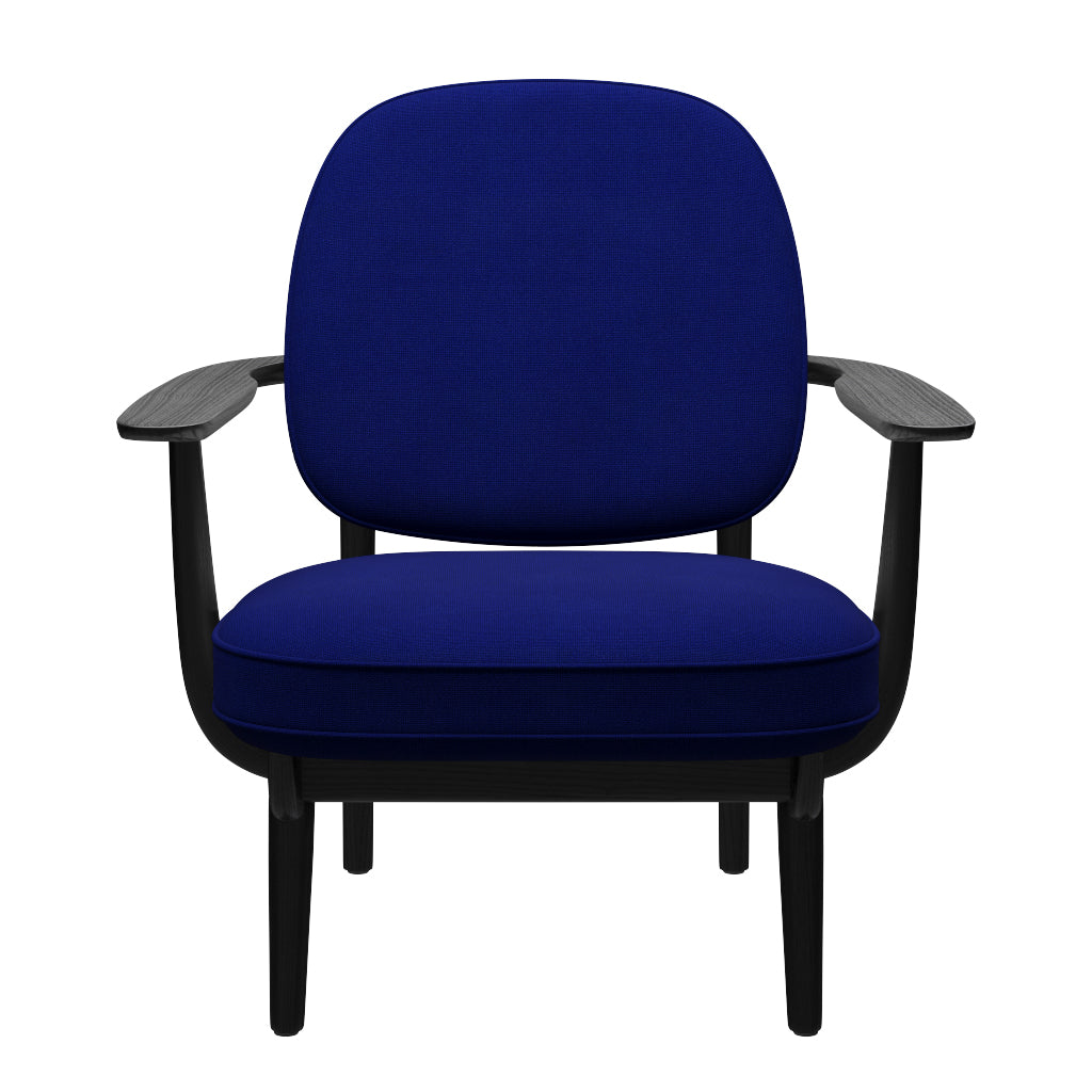 Fred Sessel, schwarzfarbene Esche von Fritz Hansen - Hallingdal - 753 Ultra Marine - Jacobsen Plus