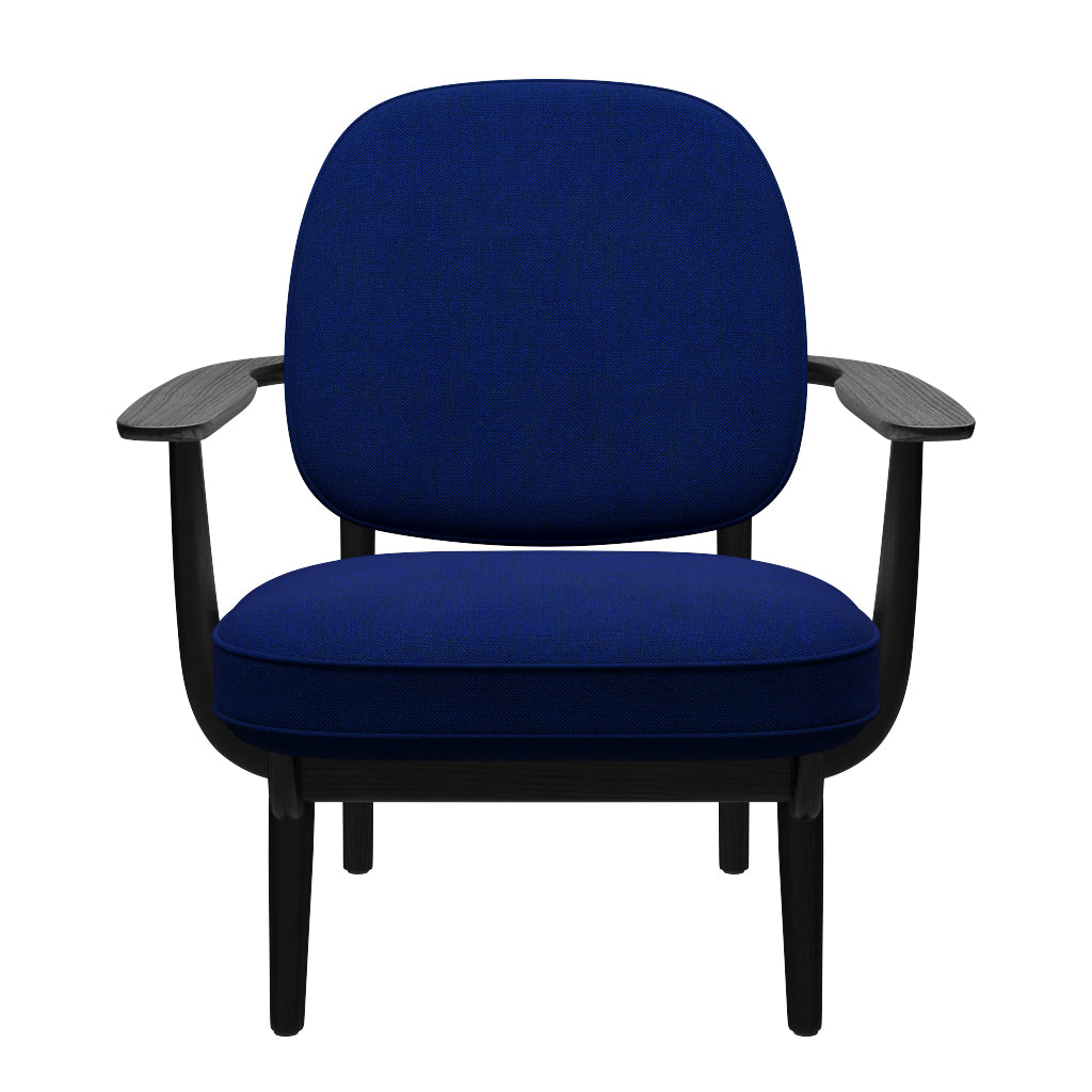 Fred Sessel, schwarzfarbene Esche von Fritz Hansen - Hallingdal - 754 See-Blau - Jacobsen Plus