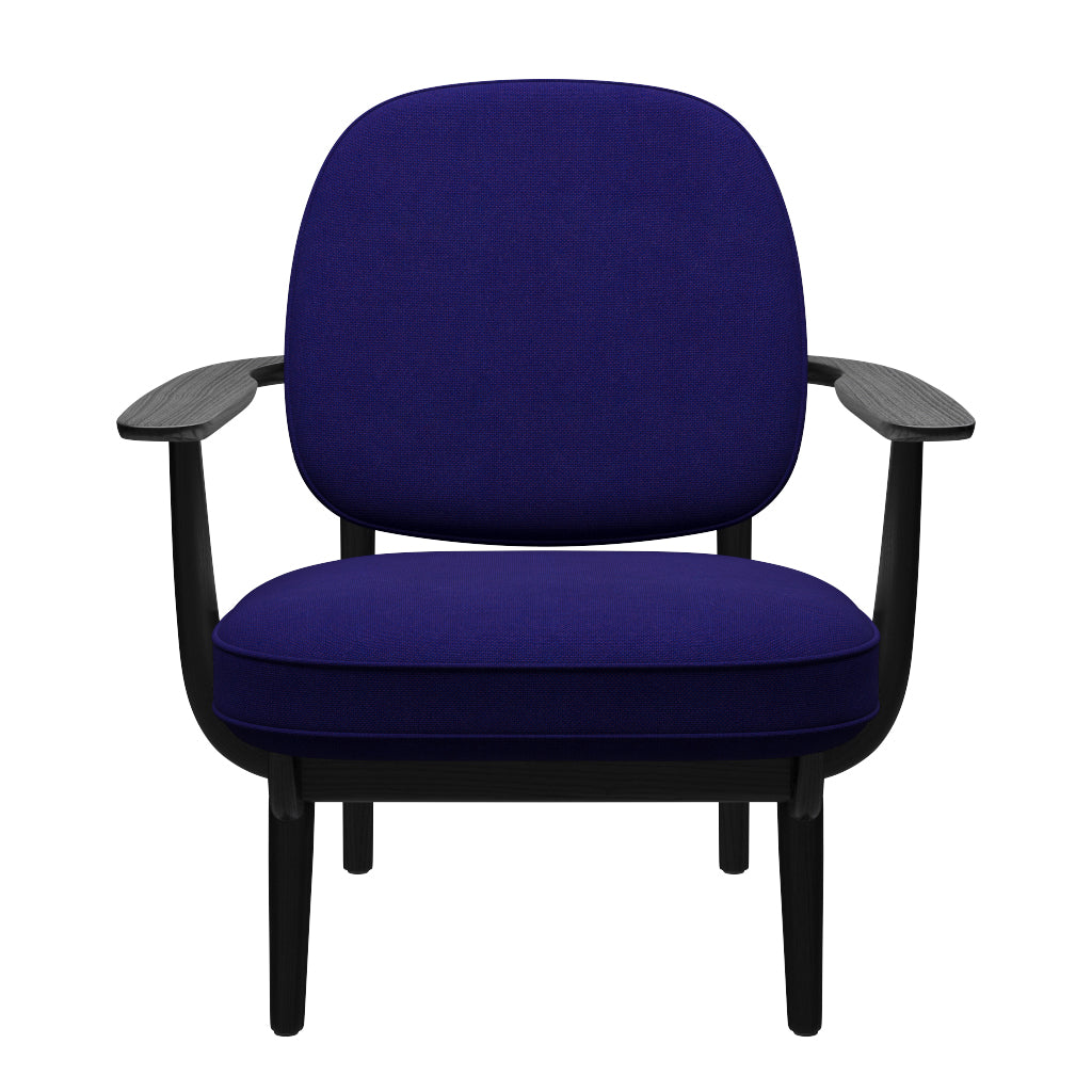 Fred Sessel, schwarzfarbene Esche von Fritz Hansen - Hallingdal - 763 Dunkellila - Jacobsen Plus