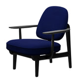 Fred Sessel, schwarzfarbene Esche von Fritz Hansen - Hallingdal - 773 Dunkelblau - Jacobsen Plus