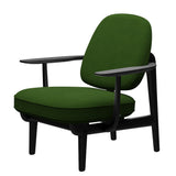 Fred Sessel, schwarzfarbene Esche von Fritz Hansen - Hallingdal - 960 Grasgrün - Jacobsen Plus