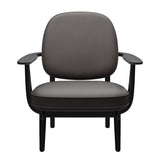 Fred Sessel, schwarzfarbene Esche von Fritz Hansen - Essential Leder - Dunkelbraun - Jacobsen Plus