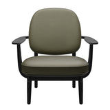 Fred Sessel, schwarzfarbene Esche von Fritz Hansen - Essential Leder - Moosgrün - Jacobsen Plus