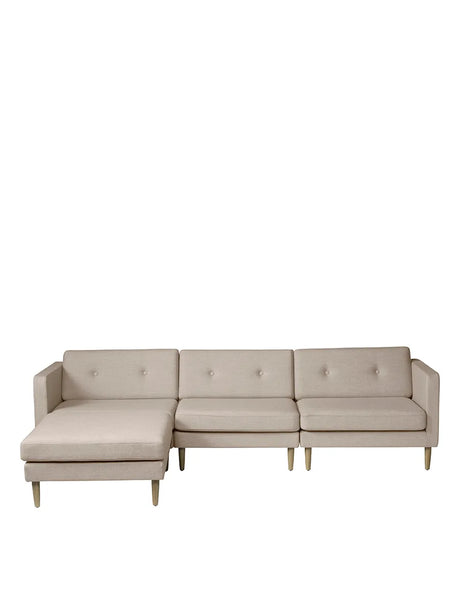 L42 Firhøj Sofa 3-Personers m. Chaiselong, Beige von FDB Møbler - 1 - Jacobsen Plus