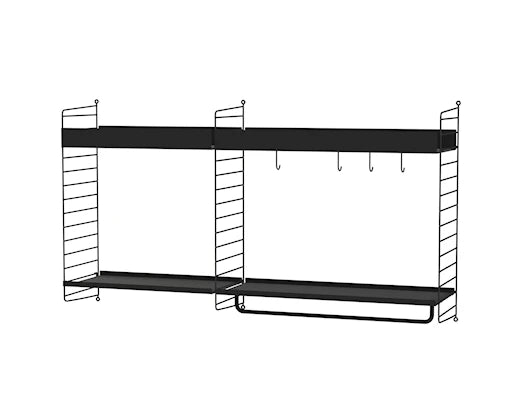 Køkkenreol, bundle A fra String Furniture - Sort - sort - Jacobsen Plus