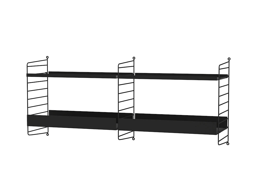 Køkkenreol, bundle B fra String Furniture - Sort - sort - Jacobsen Plus
