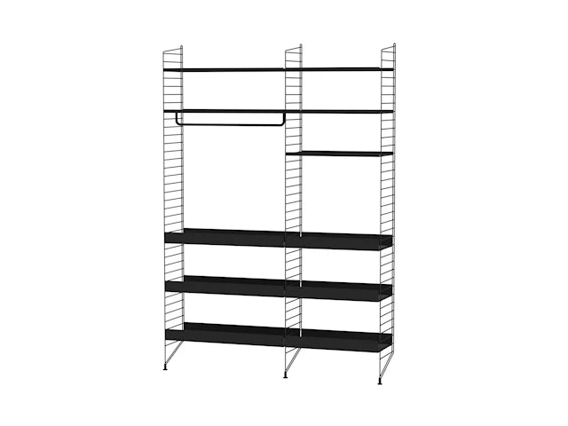Køkkenreol, bundle F fra String Furniture - Sort - sort - Jacobsen Plus