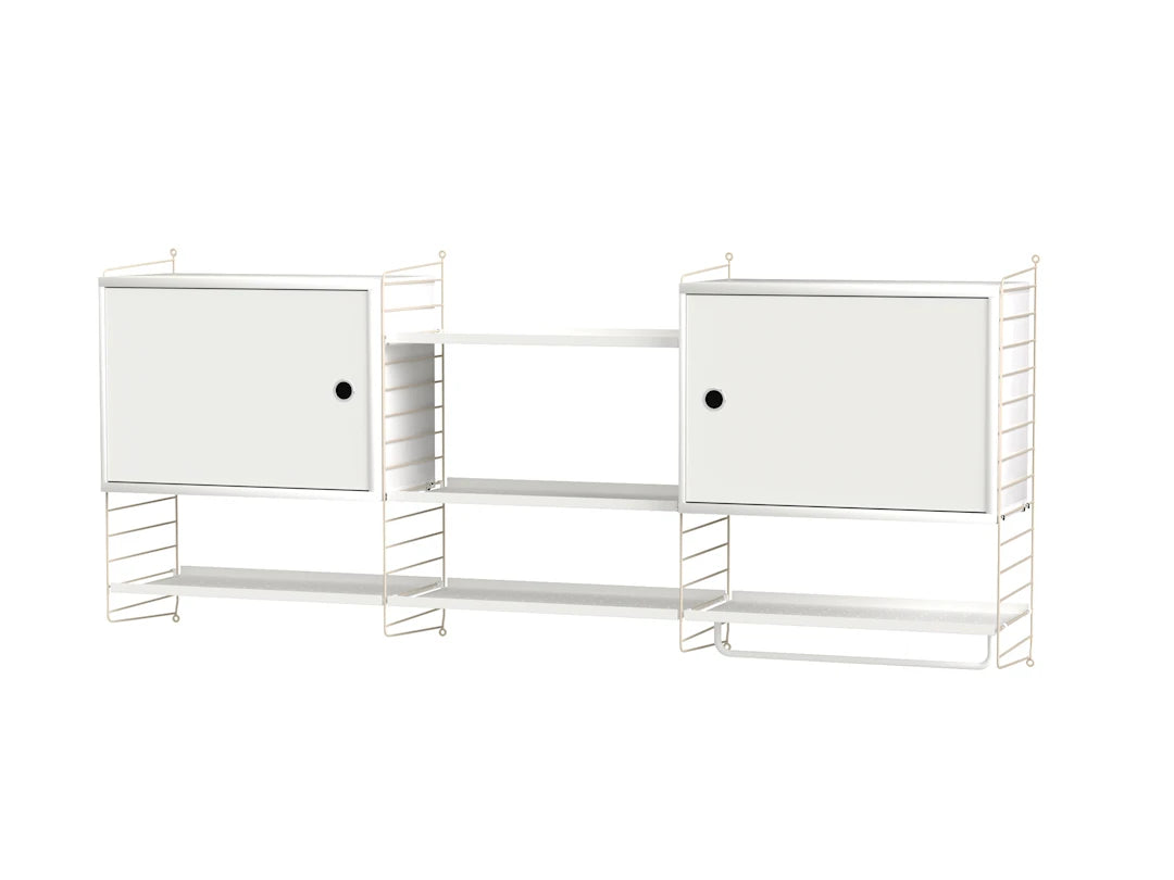 Køkkenreol, bundle M fra String Furniture - Hvid - beige - Jacobsen Plus