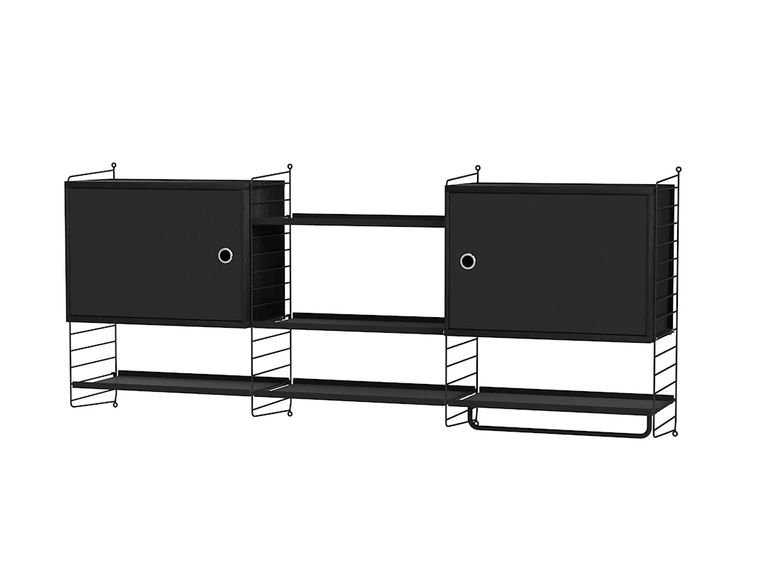 Køkkenreol, bundle M fra String Furniture - Sort - sort - Jacobsen Plus