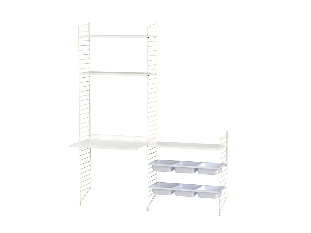 Børneværelse, bundle E fra String Furniture - Hvid - beige - Jacobsen Plus