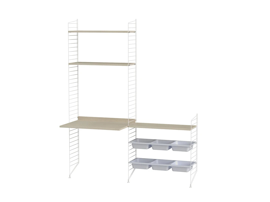 Børneværelse, bundle E fra String Furniture - Hvid - ask - Jacobsen Plus