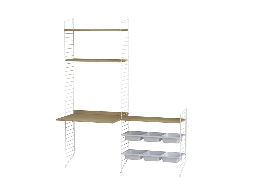 Børneværelse, bundle E fra String Furniture - Hvid - eg - Jacobsen Plus