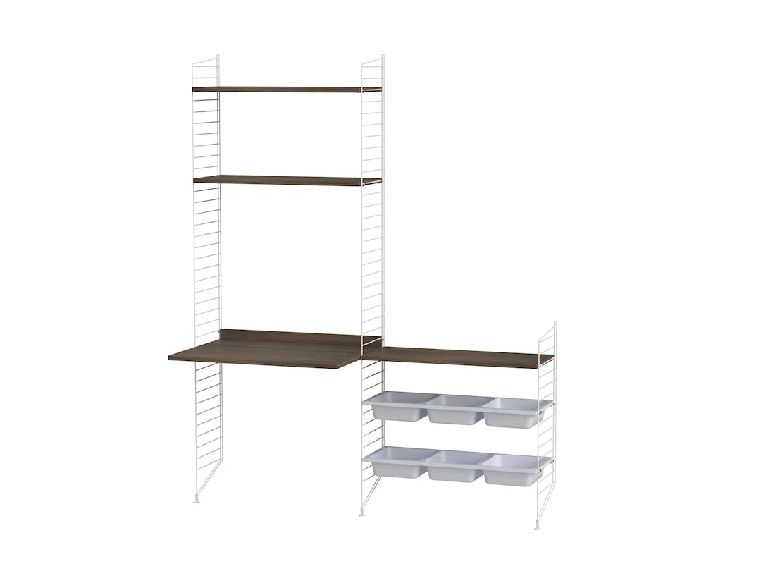 Børneværelse, bundle E fra String Furniture - Hvid - valnød - Jacobsen Plus