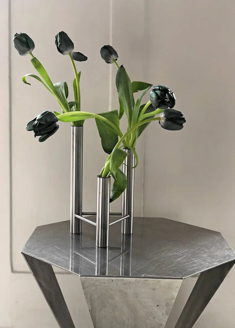 VISTA Vase und Kerzenständer, matt Stahl von Kay Bojesen - 2 - Jacobsen Plus