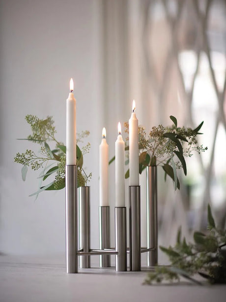 VISTA Vase und Kerzenständer, matt Stahl von Kay Bojesen - 3 - Jacobsen Plus