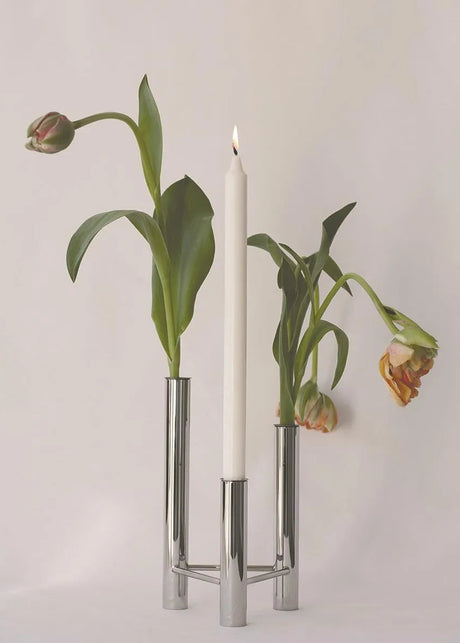 VISTA Vase und Kerzenständer, poliertem Stahl von Kay Bojesen - 2 - Jacobsen Plus
