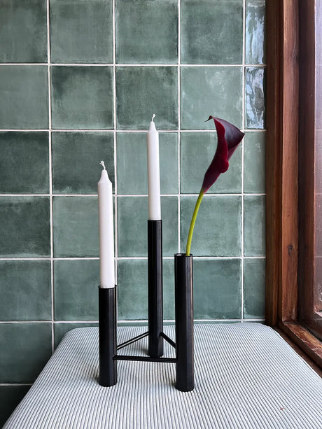 VISTA Vase und Kerzenständer, Schwarz von Kay Bojesen - 5 - Jacobsen Plus