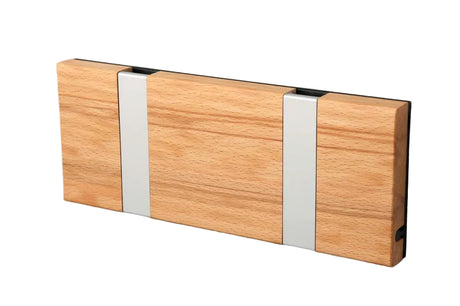 KNAX Garderobenleiste mit zwei Haken von LoCa - Kernbuche / Graue Haken - Jacobsen Plus