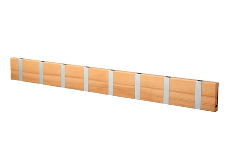 KNAX Garderobenleiste mit acht Knager von LoCa - Kernbuche / Graue Haken - Jacobsen Plus